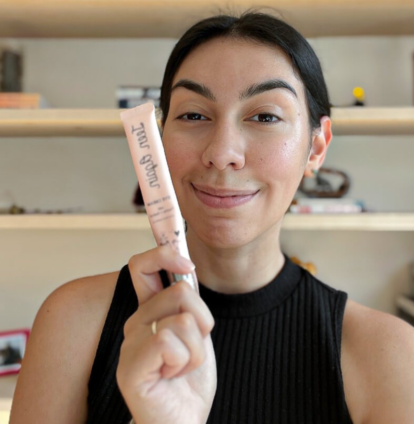 Presenting a lip product to camera