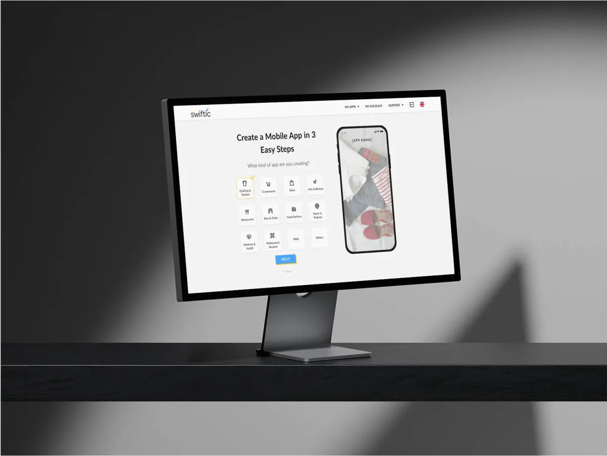 Swiftic: SaaS app-builder platform, unified design system and key product flows
