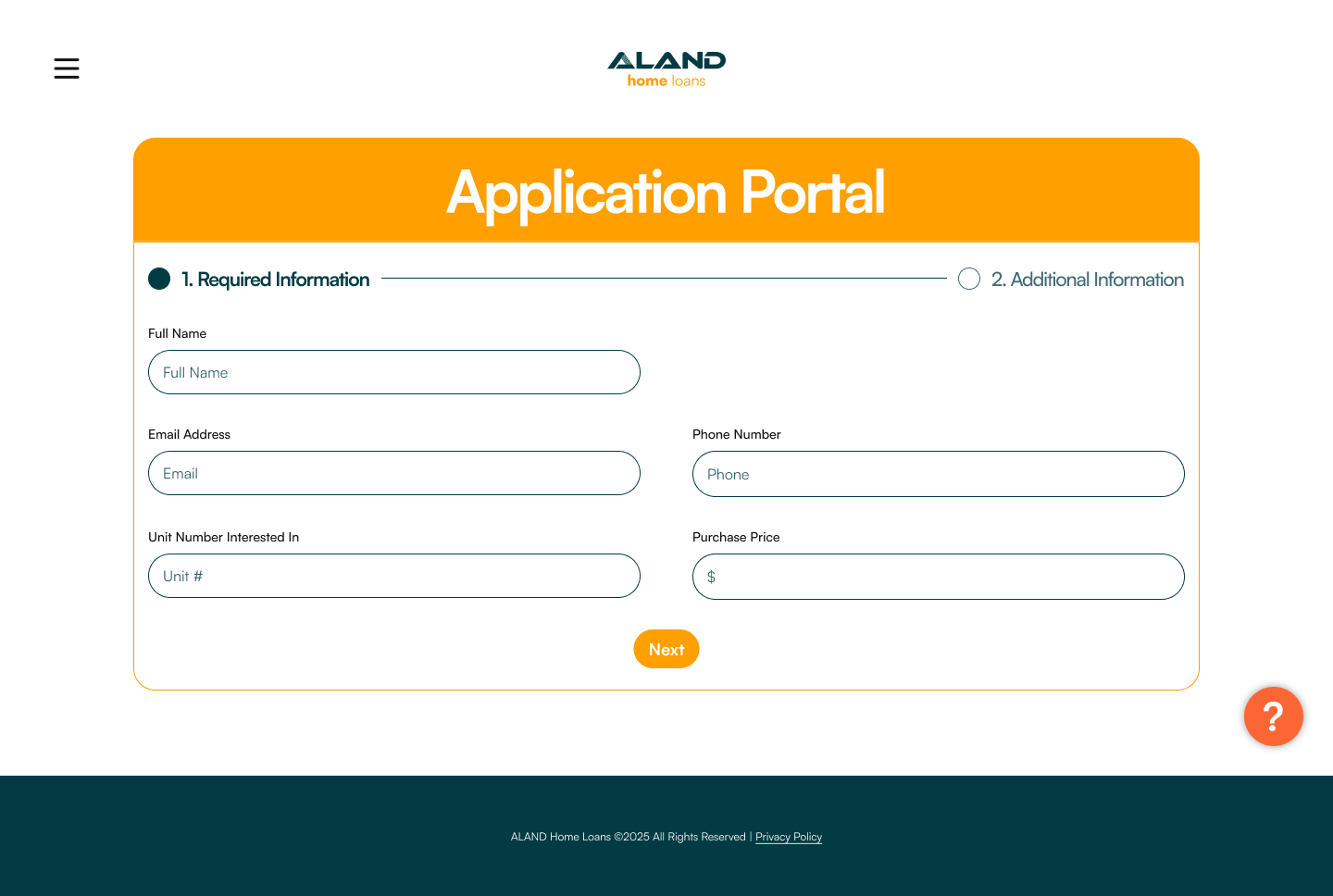 ALAND Home Loans mobile website design