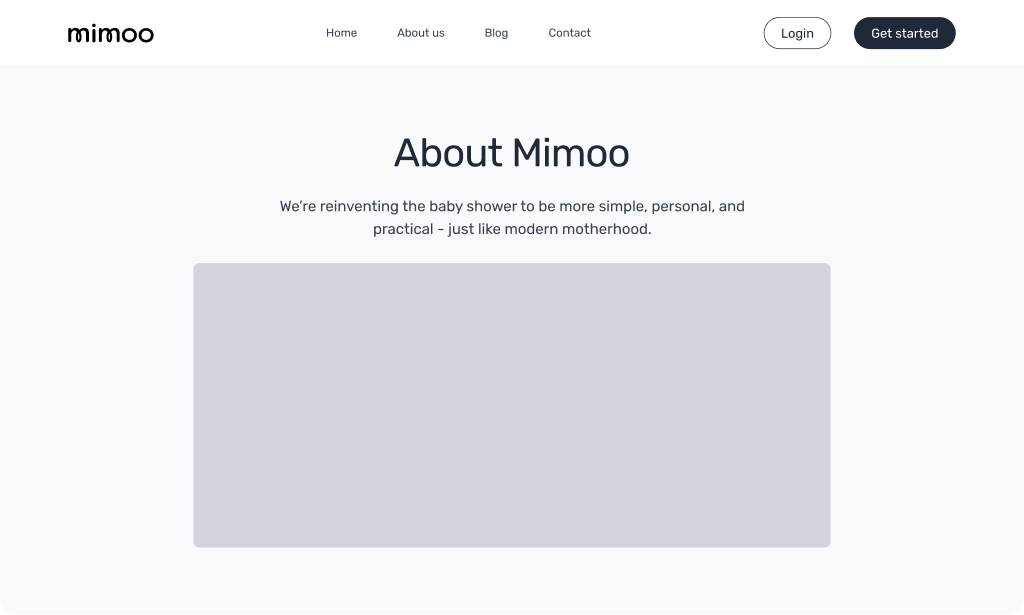 About page wireframe