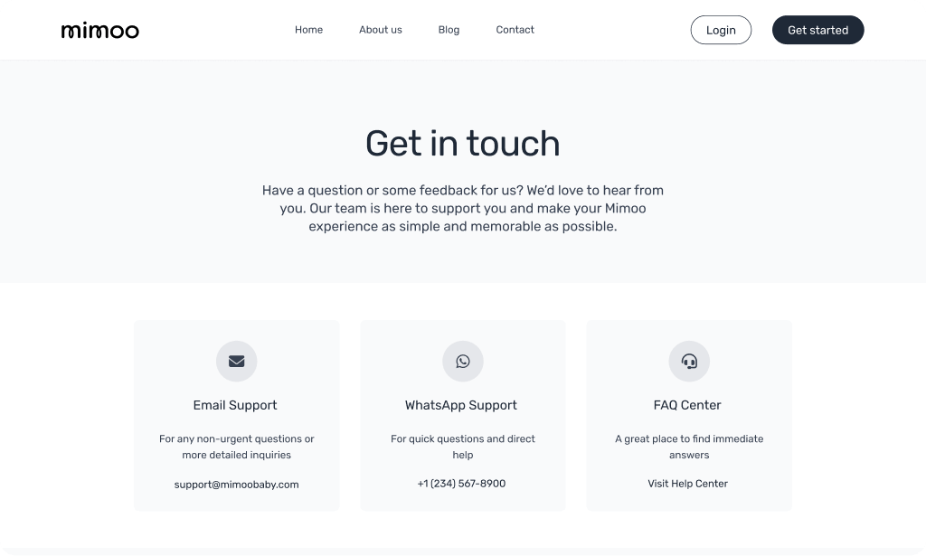 Contact page wireframe